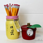 Back to School Mason Jars: Teacher Gift/Home Decor