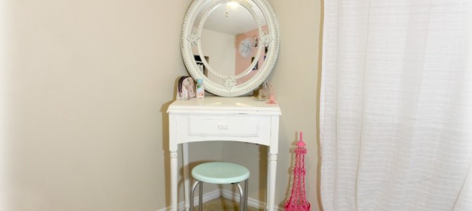 Old Sewing Table Turned Vanity