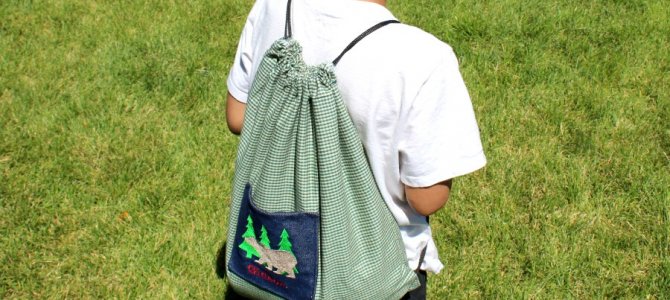 Drawstring Camping Backpack for Kids-DIY