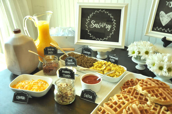 Waffle Bar Baby Shower and Free Printable