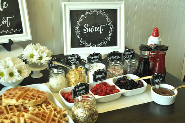 Waffle Bar Baby Shower and Free Printable