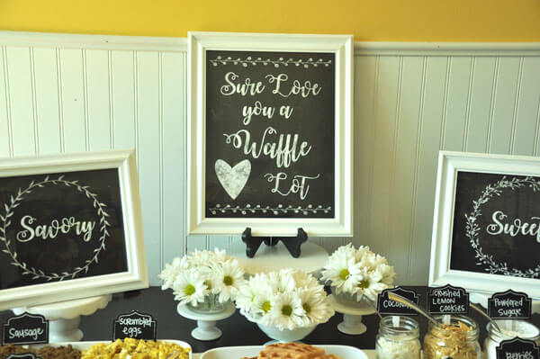 Waffle Bar Baby Shower and Free Printable