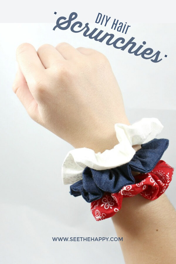 Make your own scrunchies/DIY Hair Scrunchies/seethehappy.com