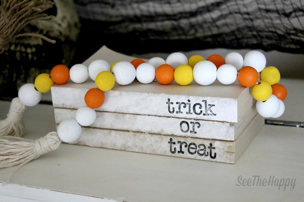 DIY Farmhouse Wood Bead Garland - See the Happy